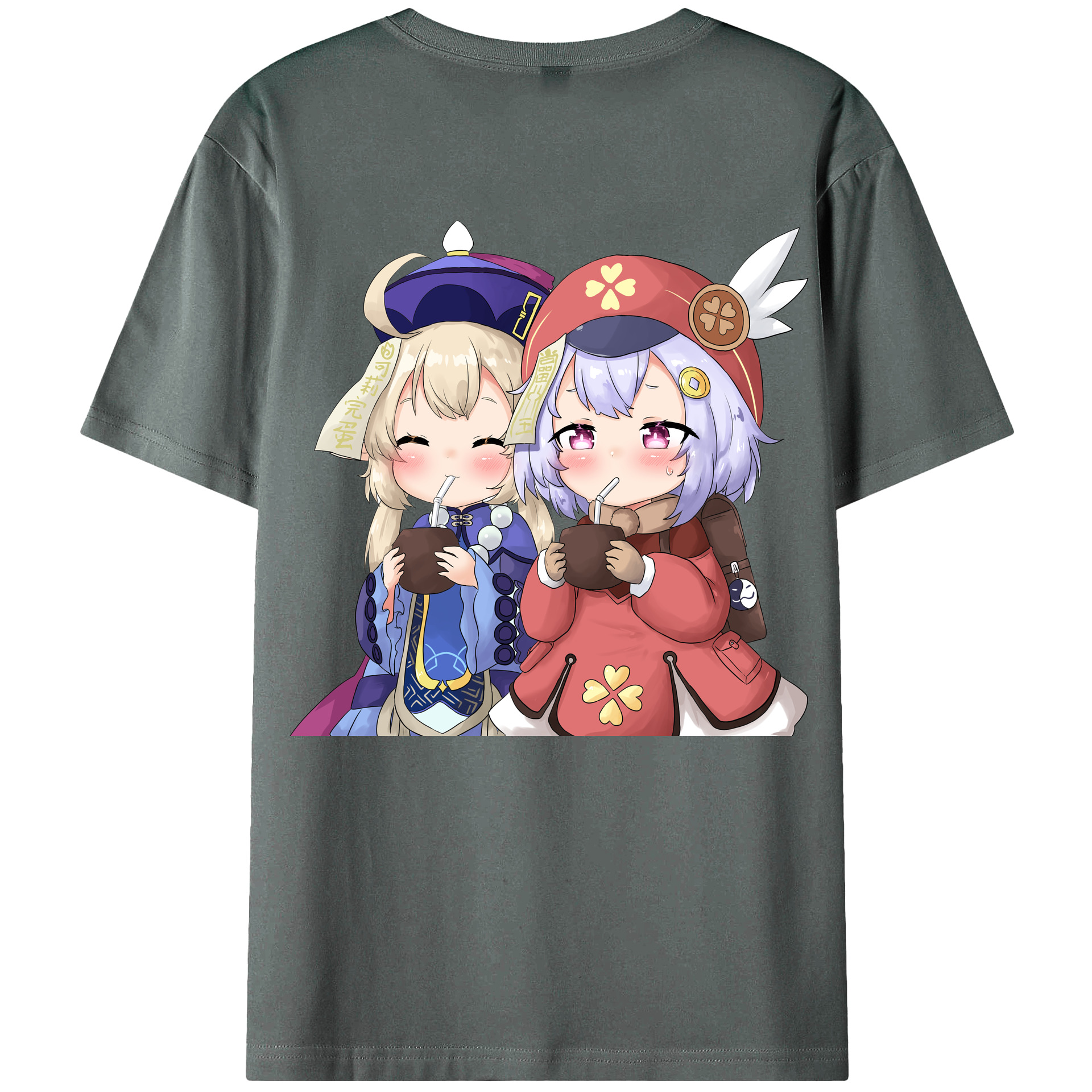 げんし神 七七 なな  genshin Nana 綿100％ メンズ半袖Tシャツ（バックプリント） 通気性